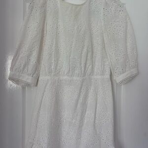 Nasty Gal White Eyelet Mini Dress